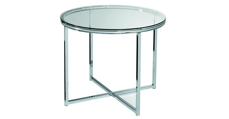 Glas-/ Beistelltisch H450xB550xT550mm Gestell verchromt