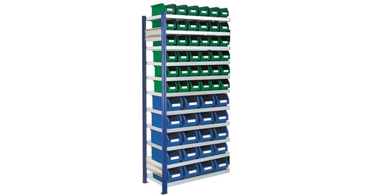 1083510102 Storage rack 1000x400 H=2000 add-on bay 11 shelves 56 easy-view storage bins