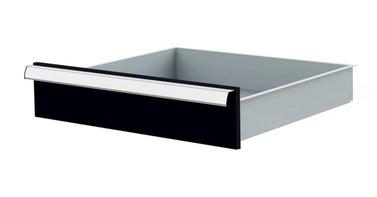 1084433110 Lizzard Schublade Vollauszug 80kg Tragkraft, B500x450mm, Front 125mm, RAL 7016