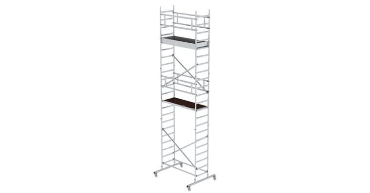 Aluminium-Rollgerüst Gerüstgröße 1,80x0,75m Plattformhöhe 5,20m Gerüsthöhe 6,20m