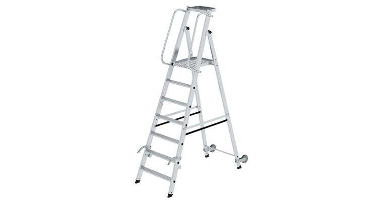 Platform ladder 7 steps including platform platform height 1.60 m