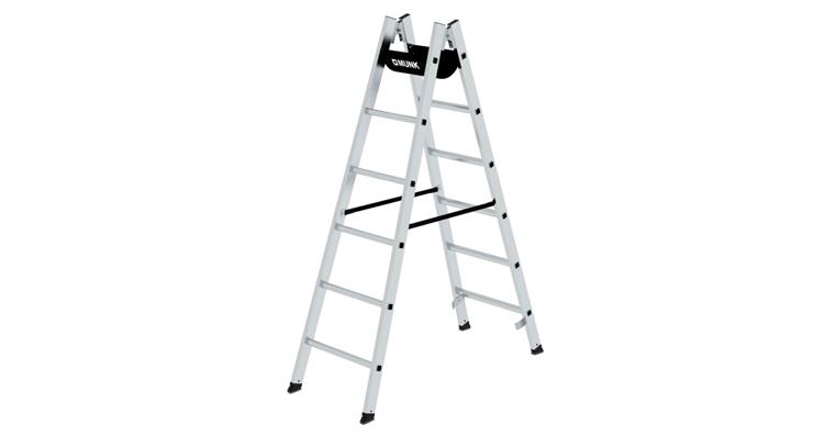 Aluminium step ladder 2x6 rungs working height 3.10 m ladder length 1.83 m