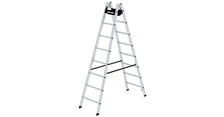Aluminium step ladder 2x8 rungs working height 3.70 m ladder length 2.40 m