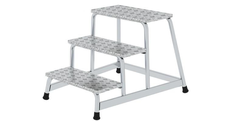Aluminium-Arbeitspodest starr 3 Stufen Arbeitshöhe 2,60 m Podesthöhe 0,60 m