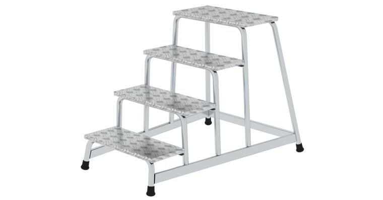 Aluminium-Arbeitspodest starr 4 Stufen Arbeitshöhe 2,80 m Podesthöhe 0,80 m
