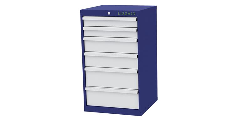 Lizzard Schubladenschrank 6 Schubladen B600xT575xH1020mm RAL5010/7035
