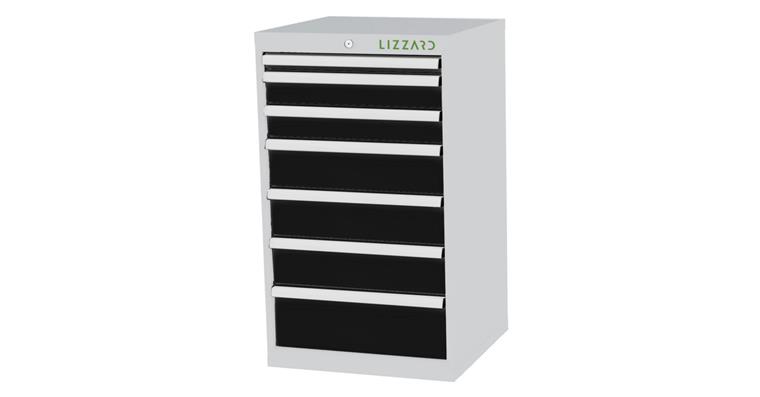 1084460702 Lizzard Schubladenschrank 7 Schubladen B600xT575xH1020mm RAL7035/7016