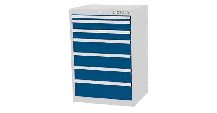 1084460904 Lizzard Schubladenschrank 7 Schubladen B700xT575xH1020mm RAL7035/5010