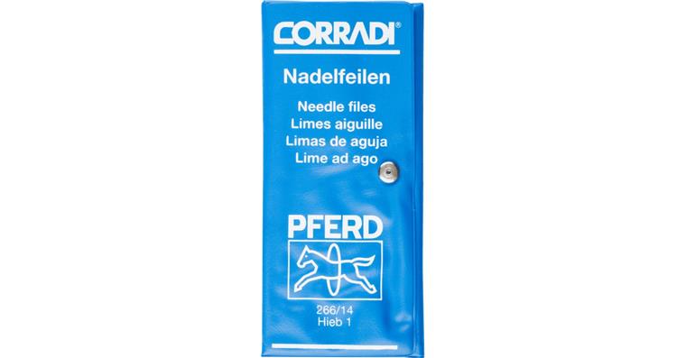 Prec. needle files set, 12 pieces, medium grit, in case, L=140 mm, Swiss cut 1