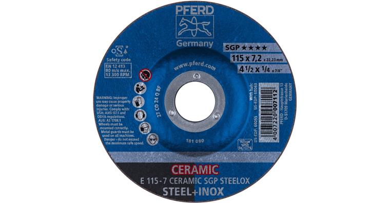 1001440610 Schruppscheibe SG STEELOX CERAMIC E 115x7,2x22,23 mm
