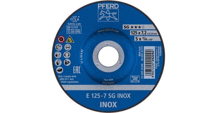 Schruppscheibe SG INOX E 125x7,2x22,23 mm