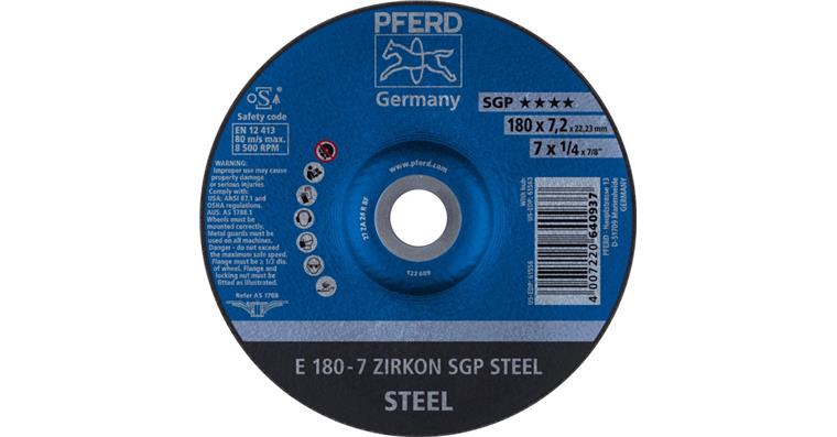 Schruppscheibe SGP STEEL ZIRKON E 180x7,2x22,23 mm