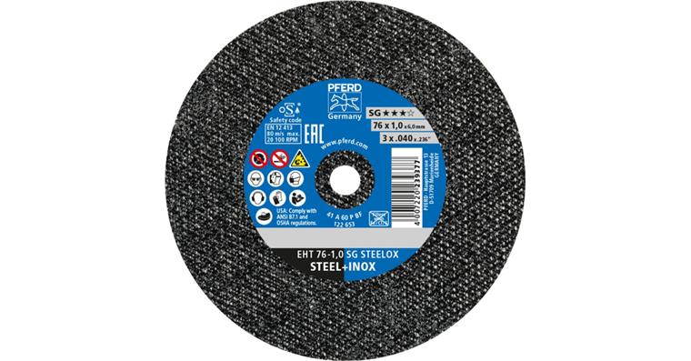 Klein-Trennscheibe SG STEELOX gerade EHT 76x1,0x6 mm