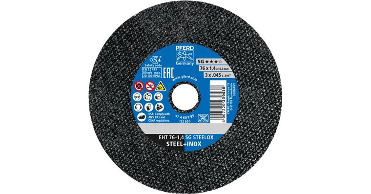 Klein-Trennscheibe SG STEELOX gerade EHT 76x1,4x10 mm