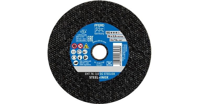 Klein-Trennscheibe SG STEELOX gerade EHT 76x3,0x10 mm