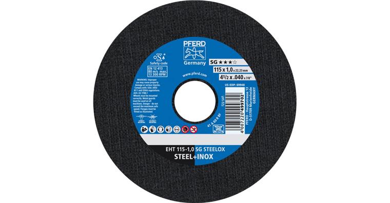 Free-hand cutting disc straight power line SG STEELOX grain 60 115x1.0 mm