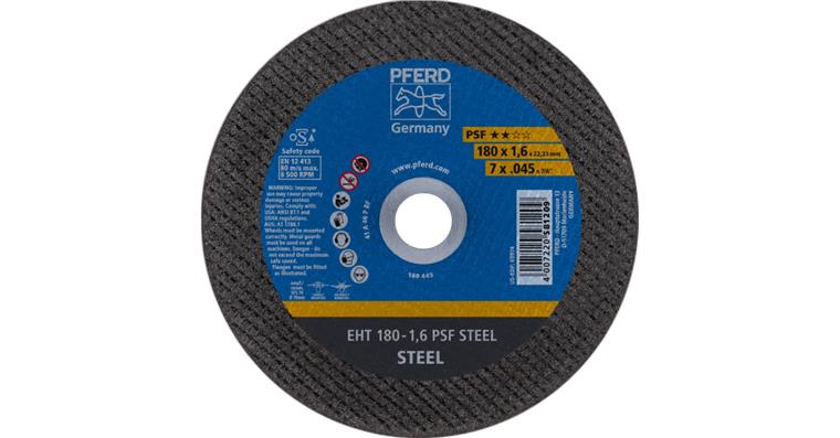 Free-hand cutting disc, straight, universal line PSF STEEL grit 46 178x1.6 mm