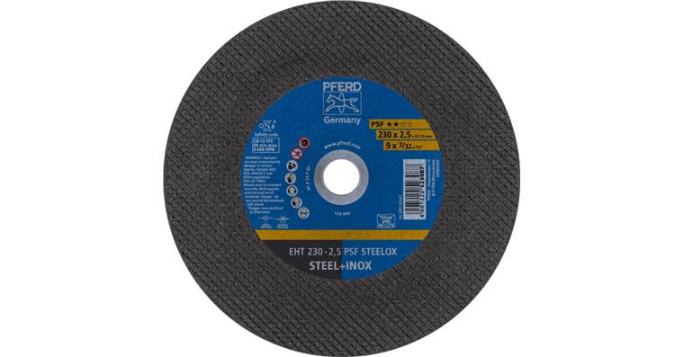 Free-hand cutting disc, straight, universal line PSF STEELOX grit 24 230x2.5 mm