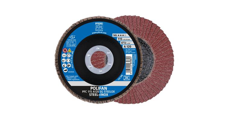 Fächerschleifscheibe POLIFAN PSF STEELOX konisch PFC 115x22,23 mm A120