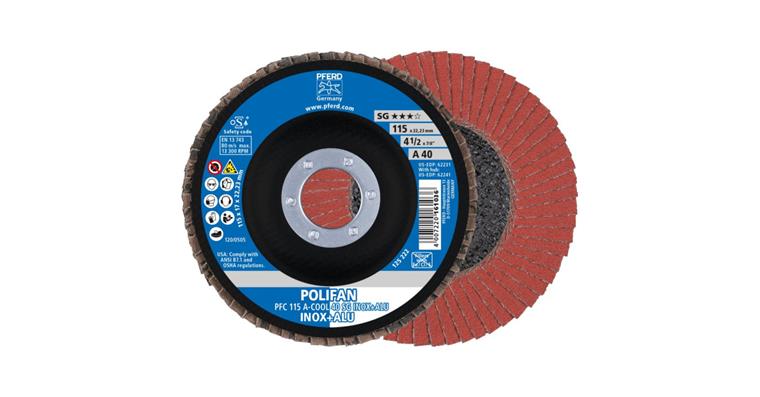 Fächerschleifscheibe POLIFAN A-COOL SG INOX+ALU konisch PFC 115x22,23 mm K40