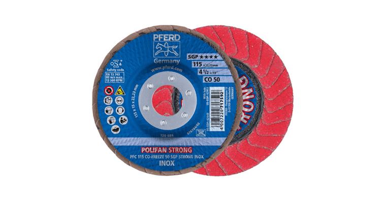 Fächerschleifscheibe POLIFAN CO-FREEZE STRONG SGP INOX konisch PFC 115 mm K50