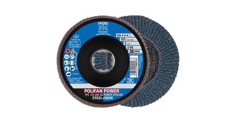 Fächerschleifscheibe POLIFAN POWER SG STEELOX  konisch PFC 125 mm Z60 X-LOCK