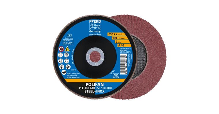 Fächerschleifscheibe POLIFAN PSF STEELOX konisch PFC 180x22,23 mm A40