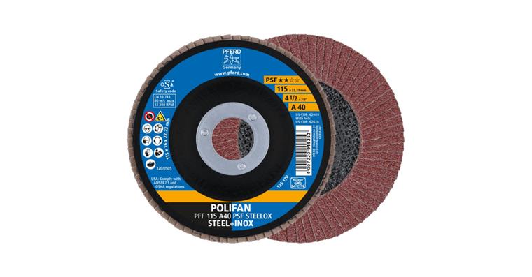 Fächerschleifscheibe POLIFAN PSF STEELOX flach PFF 115x22,23 mm A40