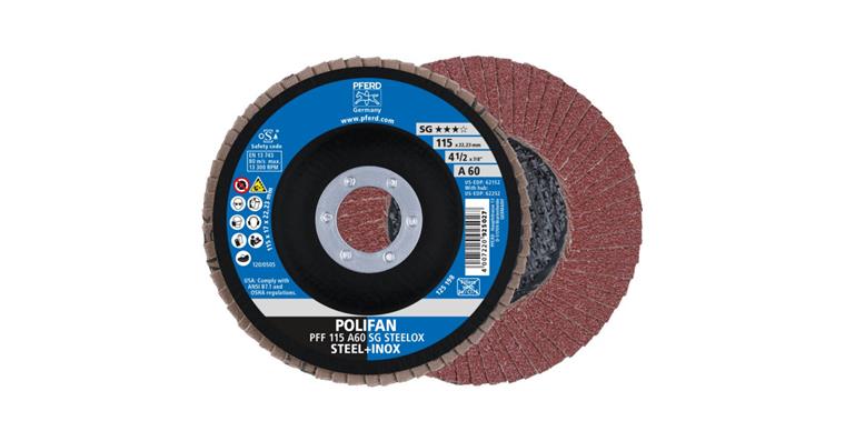 Fächerschleifscheibe POLIFAN SG STEELOX flach PFF 115x22,23 mm A60