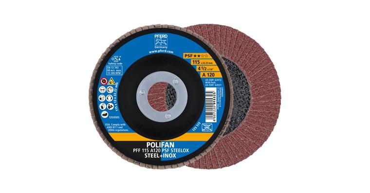 Fächerschleifscheibe POLIFAN PSF STEELOX flach PFF 115x22,23 mm A120