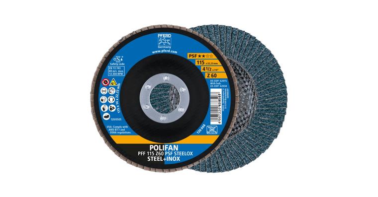 Fächerschleifscheibe POLIFAN PSF STEELOX flach PFF 115x22,23 mm Z60