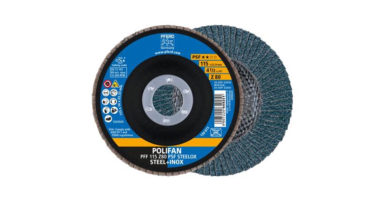 Fächerschleifscheibe POLIFAN PSF STEELOX flach PFF 115x22,23 mm Z80