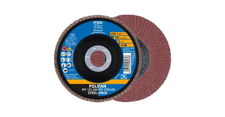 Fächerschleifscheibe POLIFAN PSF STEELOX flach PFF 125x22,23 mm A80