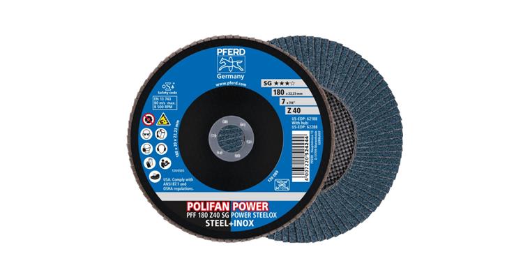 Fächerschleifscheibe POLIFAN POWER SG STEELOX flach PFF 180x22,23 mm Z40