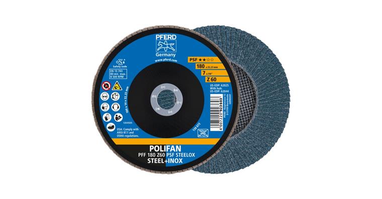 1001433951 Fächerschleifscheibe POLIFAN PSF STEELOX flach PFF 180x22,23 mm Z60