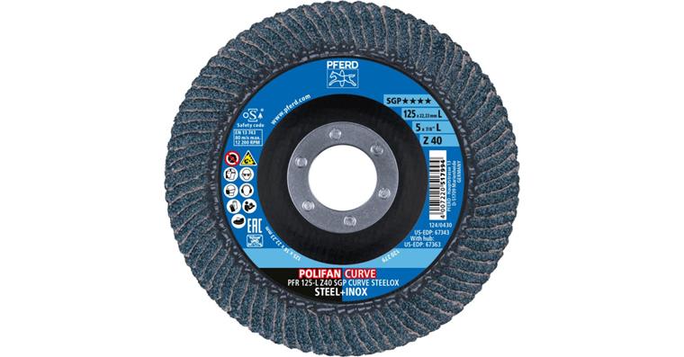 Fächerschleifscheibe POLIFAN CURVE SGP STEELOX PFR 125x22,23 mm Z40