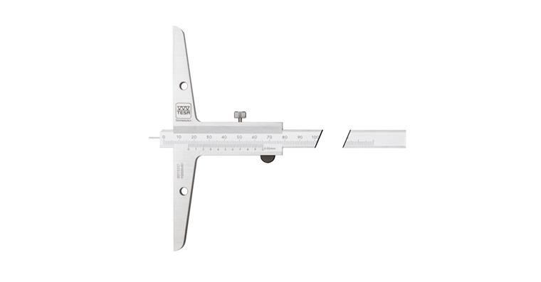Präzisions-Tiefenmessschieber 0-150 mm mit Messstift Ablesung 0,02mm