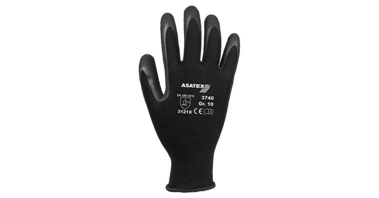 Polyester knitted glove latex PU=12 pairs size 10