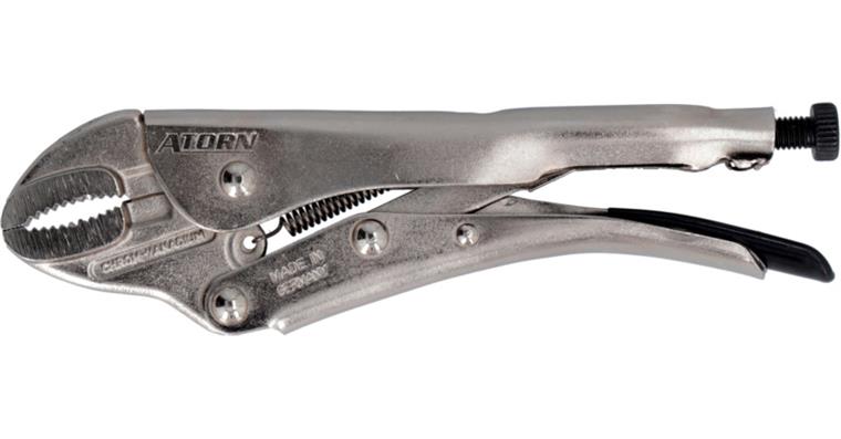 ATORN locking pliers 180 mm with wire cutter, half-round jaws